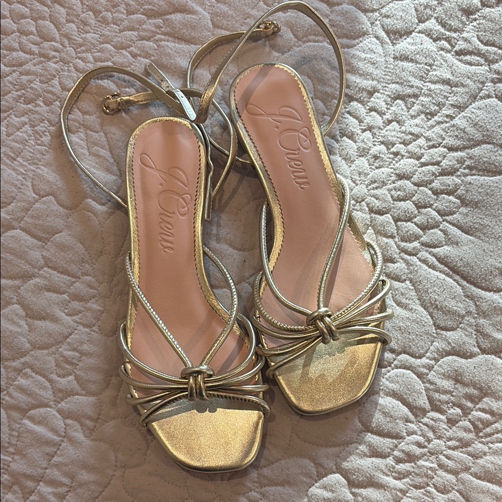 J. Crew Gold Metallic Sandals for Dressy Occasions